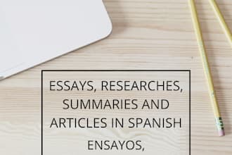 write summaries, articles and research in spanish