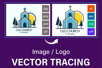 trace your logo, image, text and convert to printable vector