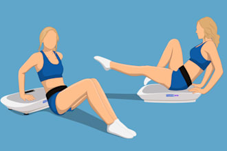 do exercise, workout animation, and illustration