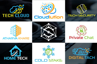 design tech startup crypto security software and technology logo