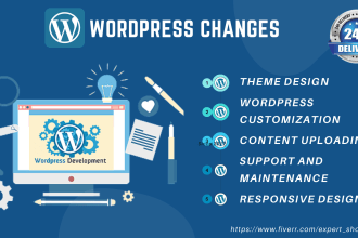 make changes and customize wordpress website within 12 hours