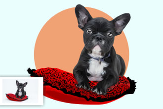 design your pet photo into vector art for wall decoration