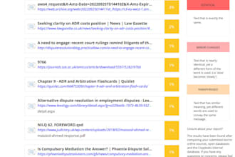 provide advanced plagiarism check with detailed report