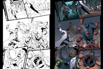 illustrate comic book pages for u