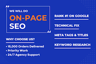 do on page SEO and fix technical issues for google 1st page ranking