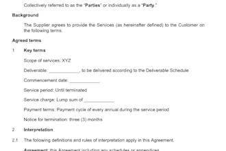 draft your supply of services agreement