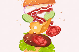 draw food illustration for you