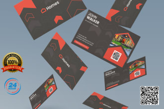 provide a professional business card with qr code within 24 hours