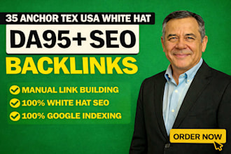 do 35 anchor tex USA white hat  SEO backlinks link building