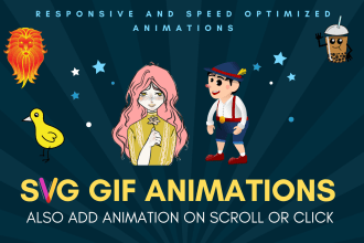 add svg gif animations to your website html css js