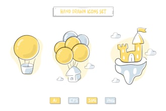 design unique, custom hand drawn icon set