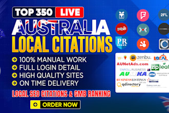 do 350 australia local citations and australian business directories local SEO