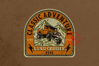 draw a classic badge design with vintage and simple engraving style