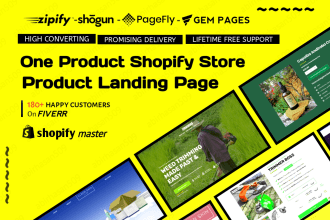 create stunning one product shopify store or landing page with pagefly, gempages