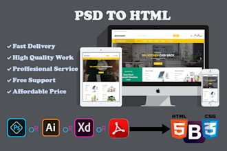 convert PSD to responsive HTML and CSS