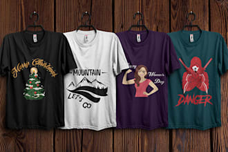 design creative custom typography and illustration t shirt
