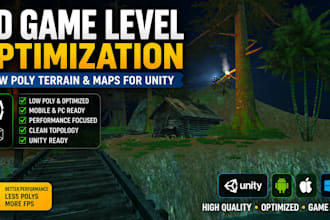 3d game level optmize lowpoly terrains or maps for unity