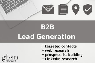 do b2b lead generation, targeted contacts and web research