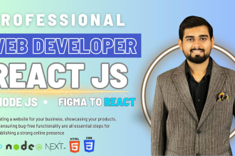 build a website using react js, node js,html css and javascript, figma to react