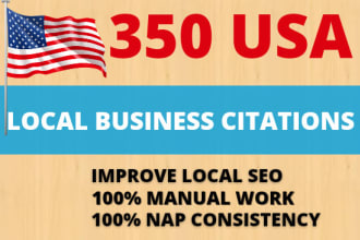 do top 350 USA local citations and directory submission for local SEO