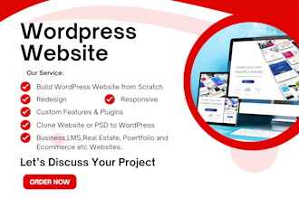 build, design, redesign a modern responsive wordress website