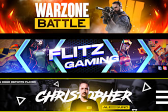 design awesome youtube channel art and twitch banner