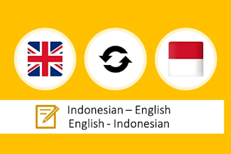 accurately transcript from english to indonesian