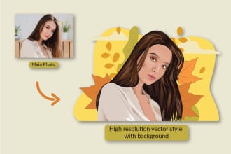 create picture into vector style and redraw logo, icon