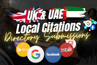 do 300 local citations and directory submission for UK and uae dubai business