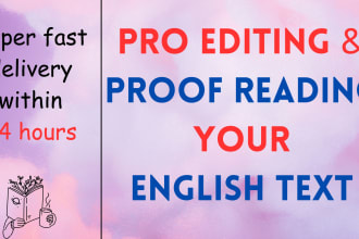 professionally proofread and copy edit your english text