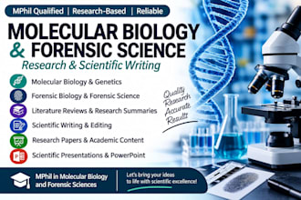 write and edit molecular biology and forensic sciences research content