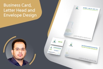 design company business card, letterhead and envelope design