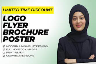 design modern logo, flyer, brochure, door hanger or poster