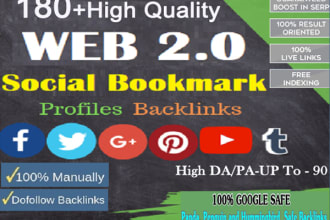 create 350 high authority web 2 0 profile backlinks