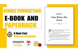 book, ebook, paperback formatting book interior layout design