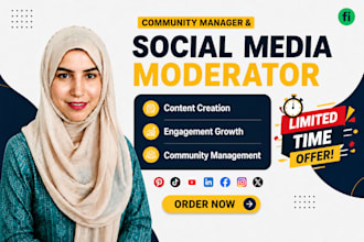 be your community manager and social media moderator for organic growth