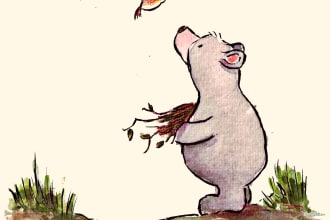 create hand drawn cute character and illustration