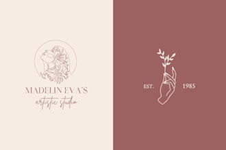 design hand drawn botanical boho signature logo