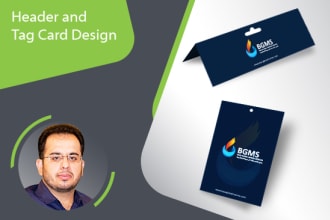 design incredible header and tag cards, packaging