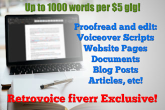 professionally proofread your voiceover script or documents