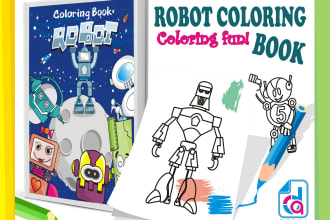 send you 60 printable robots to color coloring book for children