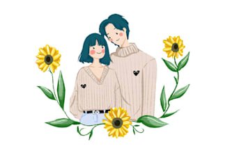 draw a cute couple with my style