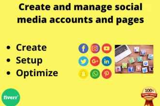 professionally create social media accounts and pages