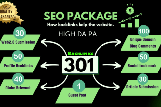 do 301 SEO backlinks package for rank your website