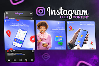 design instagram posts and social media banner ads for your feed
