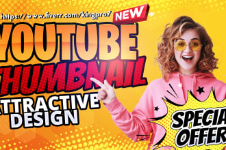design eye catchy youtube thumbnail