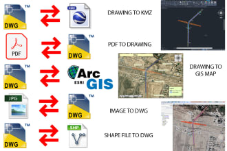 convert dwg to kmz, dwg to gis map, pdf to dwg, etc