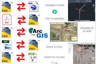 convert dwg to kmz, dwg to gis map, pdf to dwg, etc