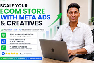 be your meta ads manager for ecom store with high converting creatives