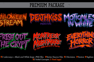 design custom made halloween, horror styled logo